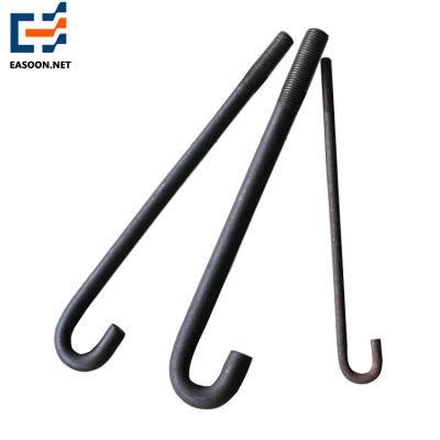 Factory Price J Bolt and Nut Black Finish Anchor Bolt 24mm