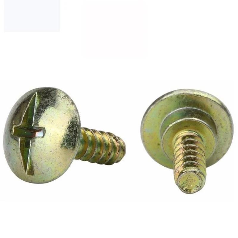 Color Zinc Plated M4 M5 M6 Phillips-Slotted Truss Head Shoulder Self Tapping Screws for Plastic