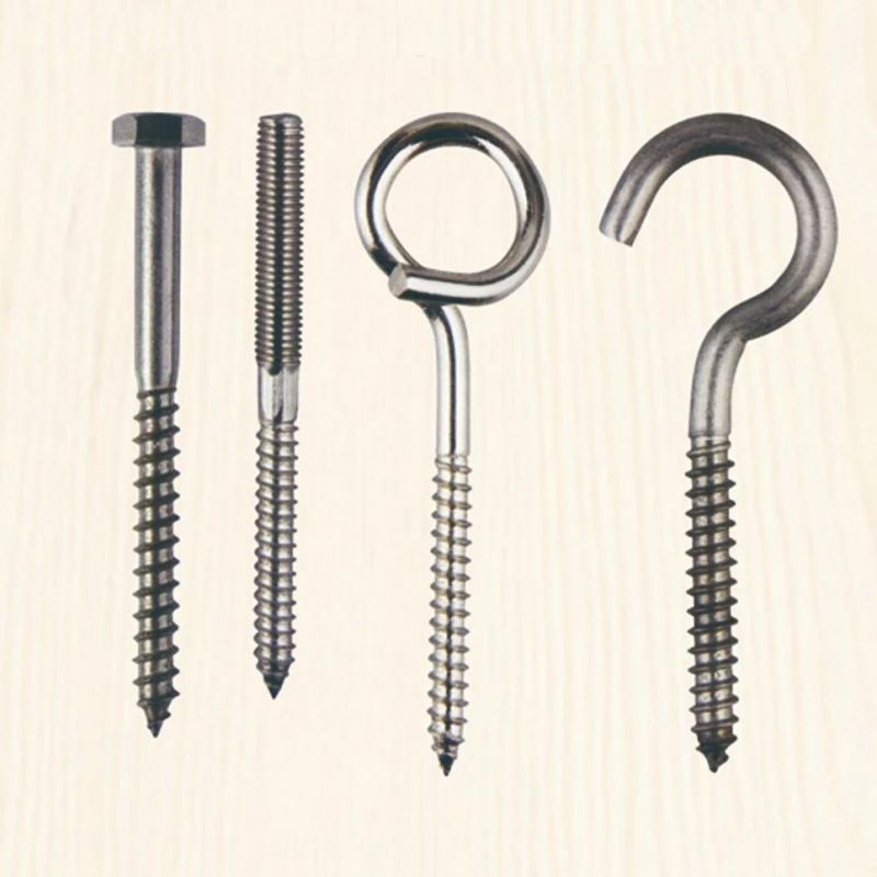 Stainless Steel Hexagonal Head/Double Threaded Dowel Hanger Wood Screw