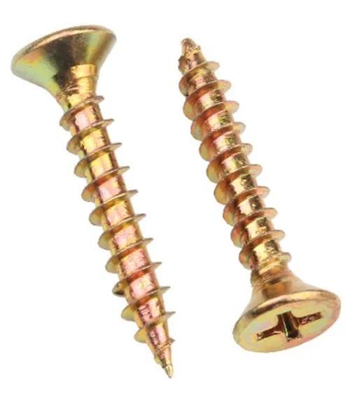 Flat Countersunk Head Hole Phillips Head Finish Zinc Plated Chipboard Screws
