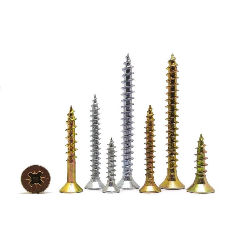 China Wholesale Tianjin Self Tapping Chipboard Screw C1022 Yellow Zinc Plated Chipboard Screw