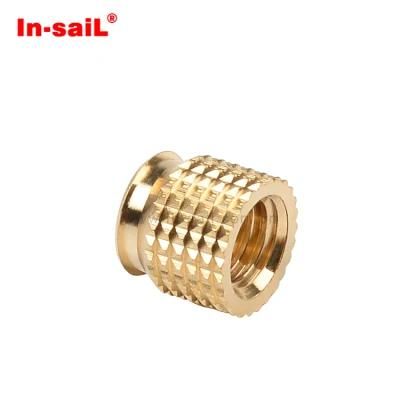 Brass 4-40 Threaded Insert Nut with Exterior Barbs