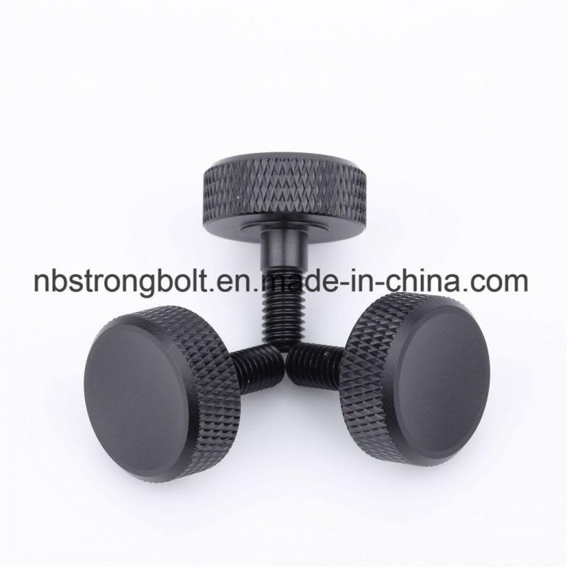 CNC Precision Custom Stainless Steel Knurling Screw Large Flat Head Hand Screw Adjustment Screw Manual Anti-Loose Locking Screw