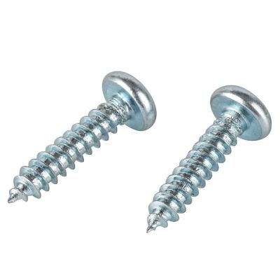 DIN7981 Cross Recessed Pan Head Tapping Screw with White Zinc Plated Cr3+
