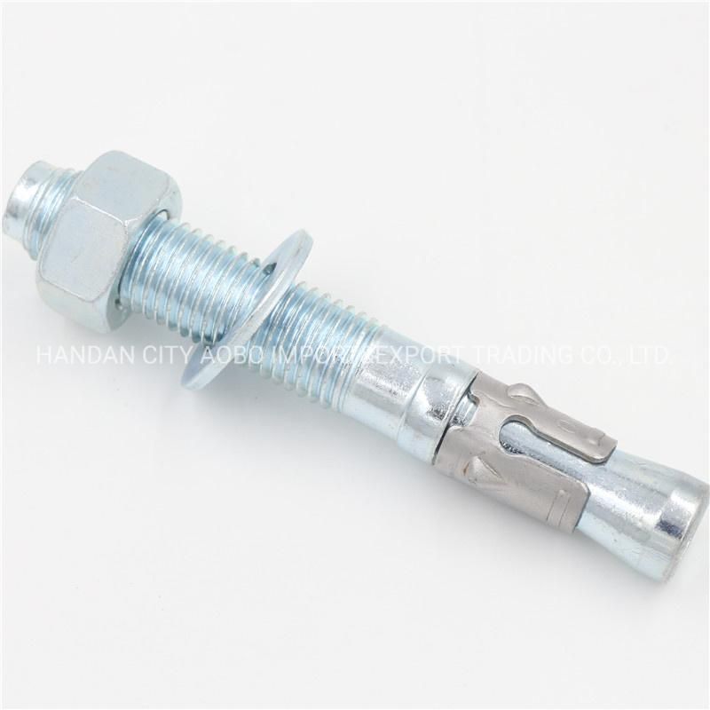 White Zinc Carbon Steel Wedge Anchor with Stainless Steel Clip