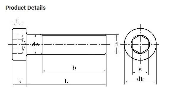 High Quality Stainless Steel Hexagon Socket Cap Screws DIN 912