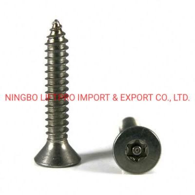 Customized Torx Flat Head Anti-Theft Screw with Pin Countersunk Head Self Tapping Screw