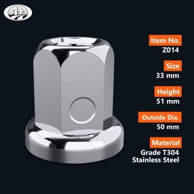 (Z014) 33mm Wheel Nut Covers, Truck Nut Covers, Wheel Lug Covers, Wheel Nut Caps, for Trucks and for Bus, T304 Stainless Steel