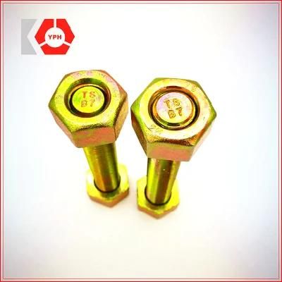 Yellow Stud Bolt with Nut Grade A307b