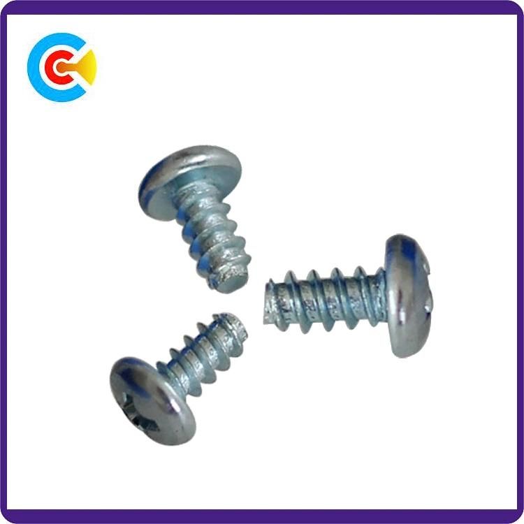 DIN/ANSI/BS/JIS Carbon-Steel/Stainless-Steel 4.8/8.8/10.9 Flat Tail Phillips/Cross Pan Head Self-Tapping Screws