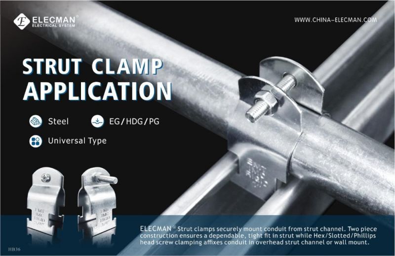 Strut Clamps Universal Type Galvanized Abrazadera Strut EMT/IMC/Rigido
