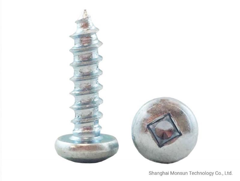 Square Drive Pan Head Zinc Plated Type Ab Self Tapping Screw
