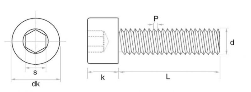 Hex Socket Head Cylinder Screw with Knurled, Brass H62 Hex Socket Allen Head Bolt DIN912