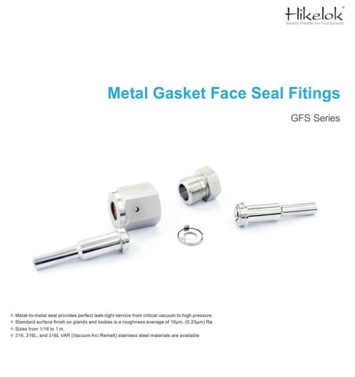 Hikelok Stainless Steel 316 304 VCR Ultrahigh Purity Metal Gasket Face Seal Fitting