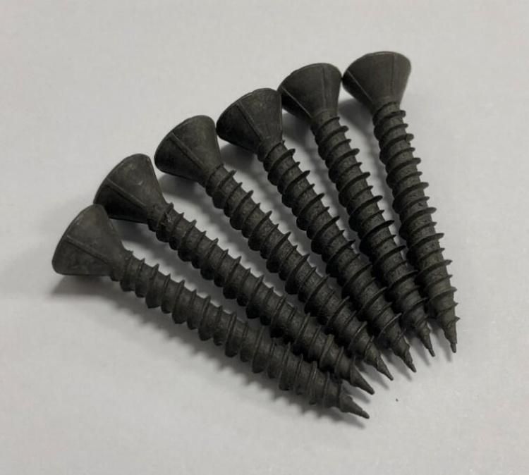 Hi-Lo Thread Gypsum Board Screws with 4 Nibs Black Phosphated