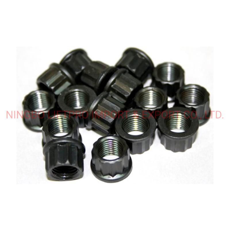 Custom Titanium Wheel Lug Nuts Stainless Steel 12 Point Flange Nut
