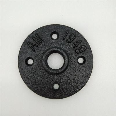 1/2, 3/4 Inch Black Cast Iron Pipe Fittings Floor Flange