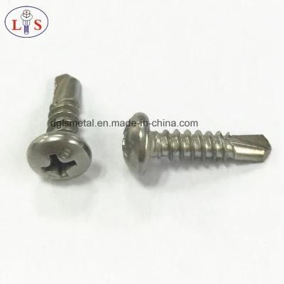 Ss304 Pan Head Phillips Recess Self Drilling Screw