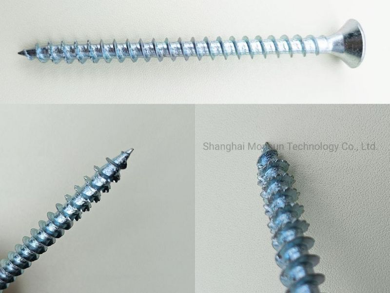 Csk Head Clear Zinc Plating Chipboard Screw with Serrations