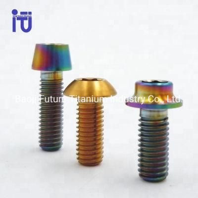 Titanio Tornillos Colorful Anodized Titanium Bolts Titanium Screw