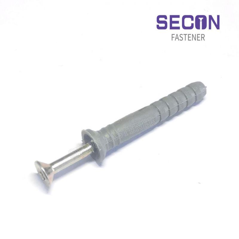 Made in China Nylon Wall Anchor for Hammer Fixing Plastic Anchor Nylon Wall Plug PP PE Plastic Nylon Hammer Nail/Wedge Anchor/Ceiling Anchor/Drop in Anchor