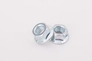 DIN6923 Yellow Plated and White Zinc Palte or Hot Zinc Plate Hex Flange Cap Serrated Lock Nut