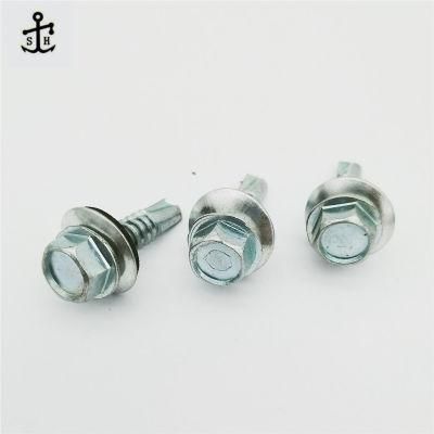 6.3mm Galvanized Hex Washer Head Self Drilling Screw for Sheet Metal Made in China