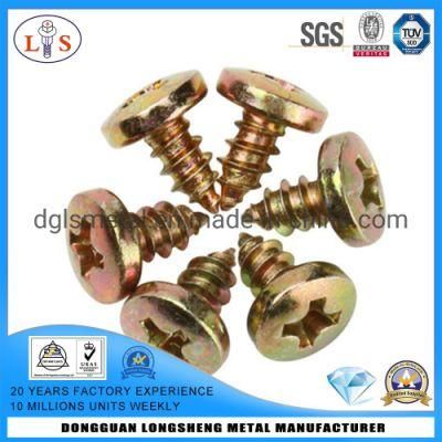 Low Carbon Steel Pan Head Cross Screw with Color Zinc