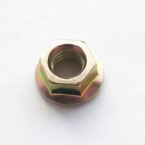 DIN6923/GB6177 M14 Yellow Plated, Blue White Zinc Palte, Hot Zinc Plate or Black Hex Flange Cap Serrated Lock Nut