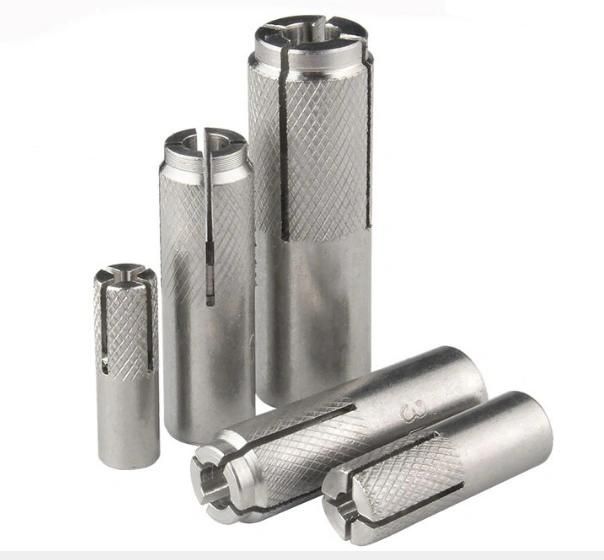 M6 M8 M12 3/8 Stainless Steel Fasteners Knurled Expansion Bolt Drop in Anchor for Concrete