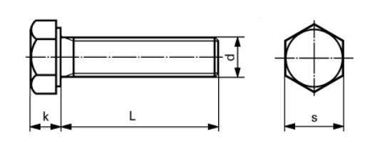 DIN933 Screw Hex Bolt Gr. 8.8 with White Zinc Plated Cr3+ M10X16