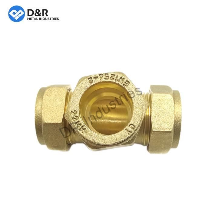 10mm X 10mm X 10mm Nickel-Plated Dzr Cw602n Brass Compression Equal Tee