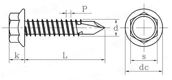 Building Roofing Screws with Washers Tornillos Hexagonal Hex Head Self Drilling Screws