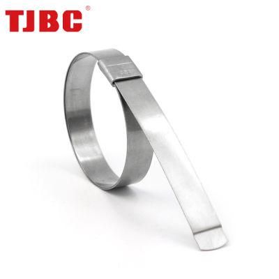 W1 Galvanized Zinc Plated Steel Adjustable Throbbing Wire Hose Clamp, Air Hose Band Clamp, Clamping Range 32mm