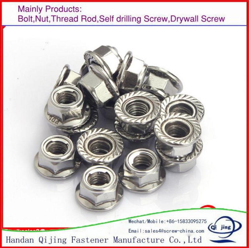 Plain Stainless Steel Hardware Flange Nut Hex Thin Nut A2-70 (M4-M24)