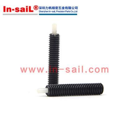 Hex-Drive Long-Nose Spring Plungers-Black-Oxide&Nbsp; Steel Body and Acetal Plastic Nose 2467A34