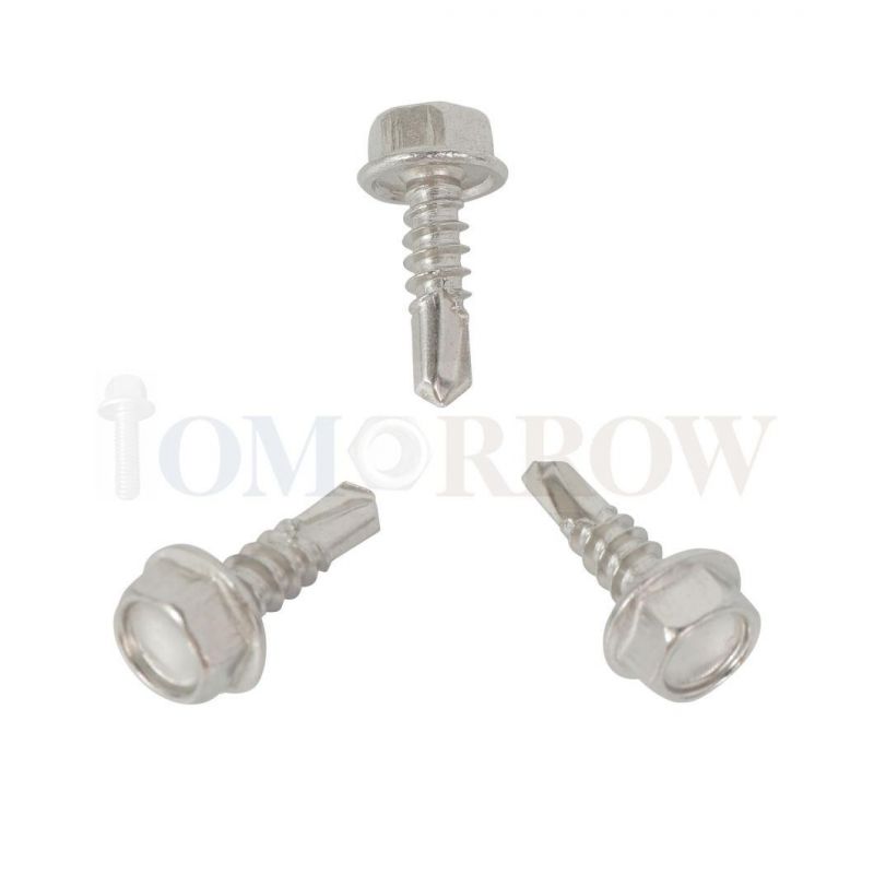 Made in China Factory One-Stop Service Stainless Steel 410, 304, 316 Hexagon (Hex) Head Self-Drilling Screw DIN7504 (K) , ISO15480, ASME B18.64