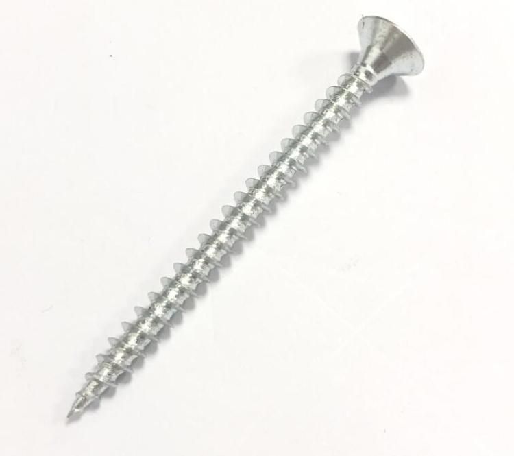 C1022 Hardened Pz-Drive Double Csk Head Chipboard Screw White Zn Plated Full Thread