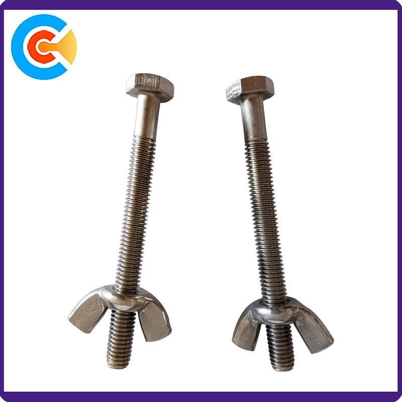 Steel M4 Wing Nut Hex Head Bolt