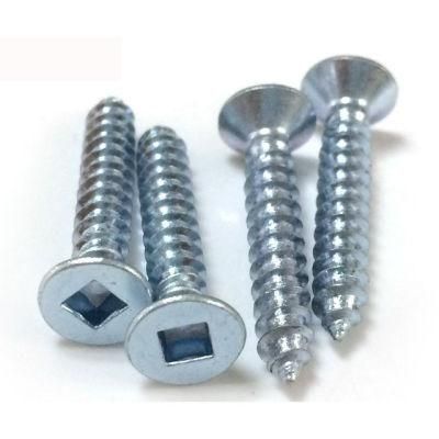 Square Hole Drive Flat Countersunk Head Self Tapping Screws. Carbon Steel. Zinc Plated. Galvanized.