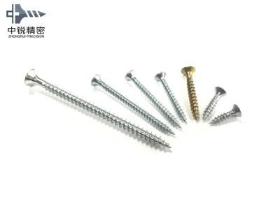 Pozidriv Flat Head Chipboard Screw Double Csk Flat Full Thread C1022 Harden White Zinc Plated 5X20mm Chipboard Screw