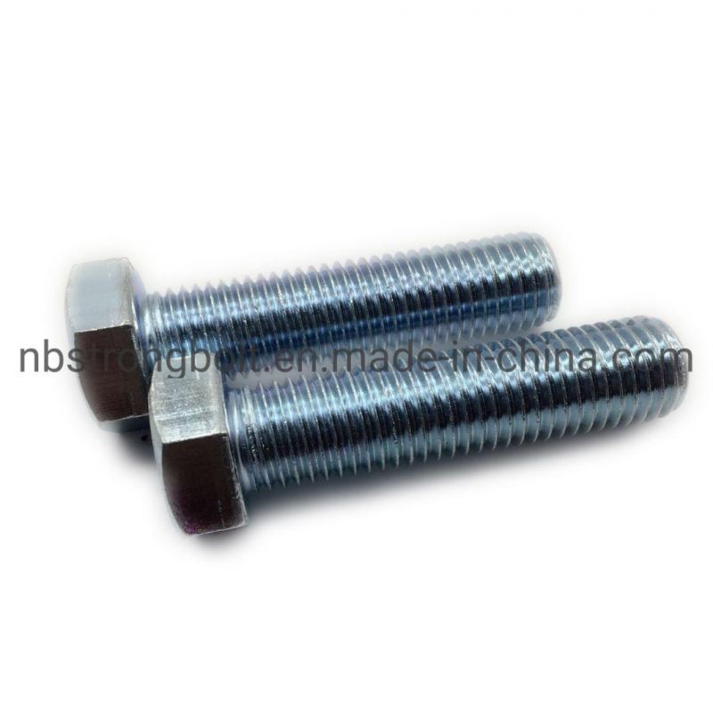 DIN933 Hex Bolt Cl. 4.8 with White Zinc Plated Cr3+ M20X80