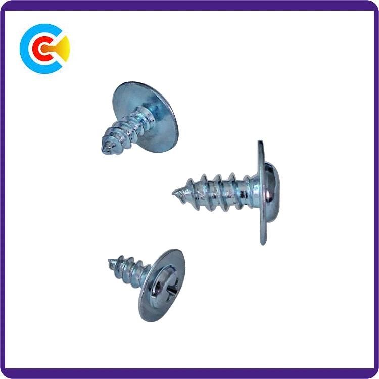 Stainless Steel Galvanized Fastener Phillips/Cross Pan Head Screws with Flange
