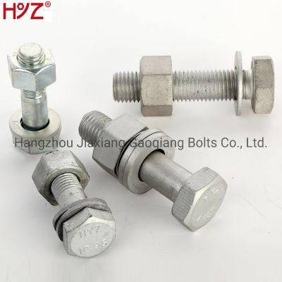 A325/A490 Heavy Hex Head Galvanized Steel Sructural Bolt and Nut