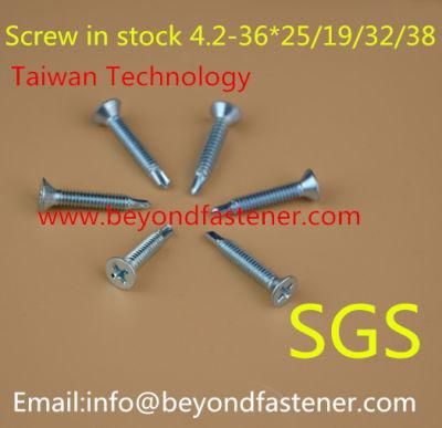 Self Drilling Screw Flat Head Screw Fastener 2000 Hours Salt Spray Test Time