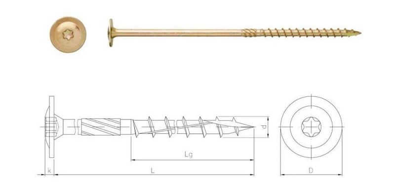 Wafer Head Torx/Six-Lobes/Star Drive Chipboard Screws