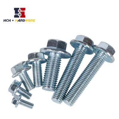 Flange Hex Full Thread Zinc Plated Bolt with No Serration