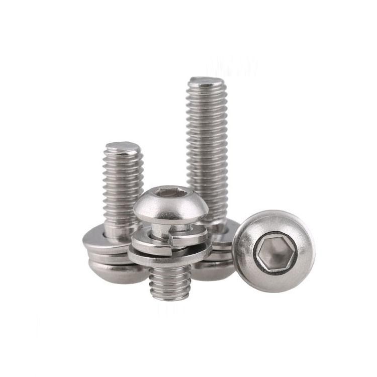 Phillips Pan Head Double Washer M3 M4 M5 M6 Cross Recessed Pan Head Screws Combine with Spring Washer and Plain Washer