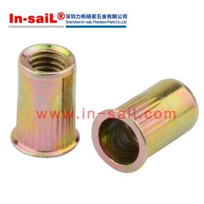 Reduced Head Knurled Body Blind Rivet Nut - Open End