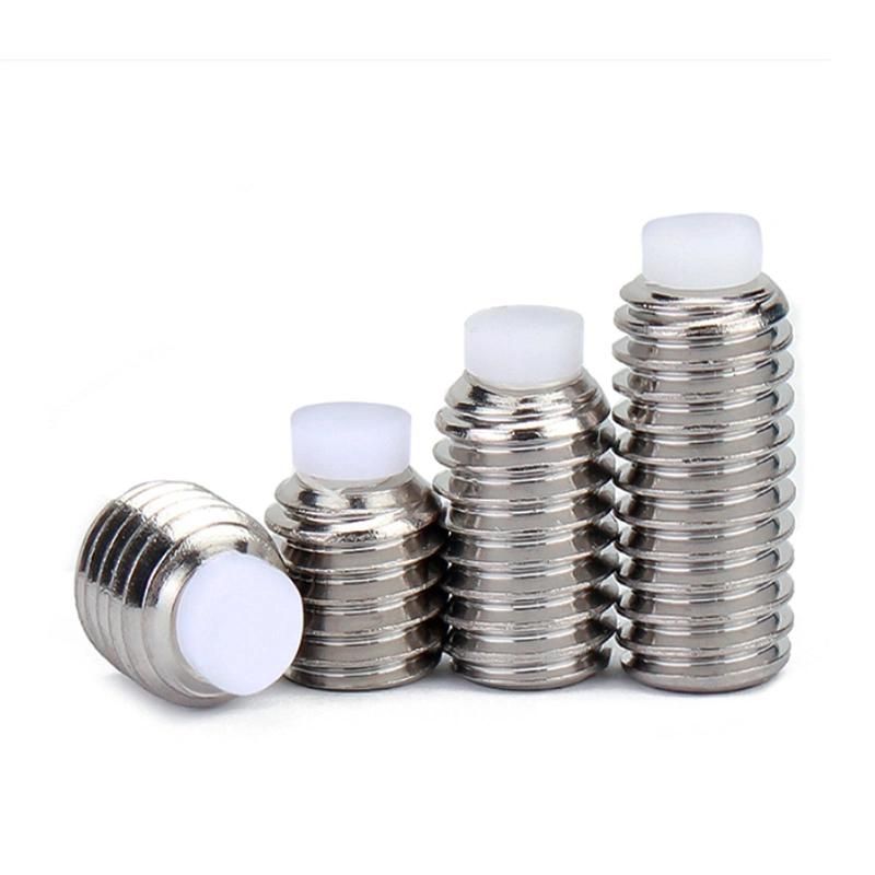 Stainless Steel All Size Flat Silver Plated Set Ss Nylon Tip Grub Screw